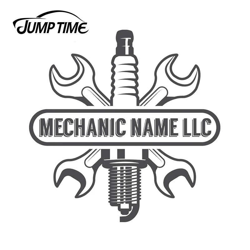 Jump Time 13 x 12.8cm for Mechanic Name Motorcycle Car Stickers Personality Decal DIY Creative Sticker Occlusion Scratch Decor