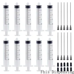 20ml Luer Lock Syringe+16G Blunt Tip Needle Fill 10cm Long For Liquid Dispenser Adhesive Glue Ink Refilling Pack of 10