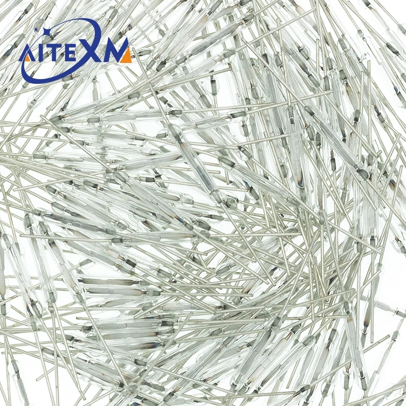 AITEXM 10pcs N/O Reed switch Magnetic Switch 2 * 14mm Normally Open Magnetic Induction switch For Arduino