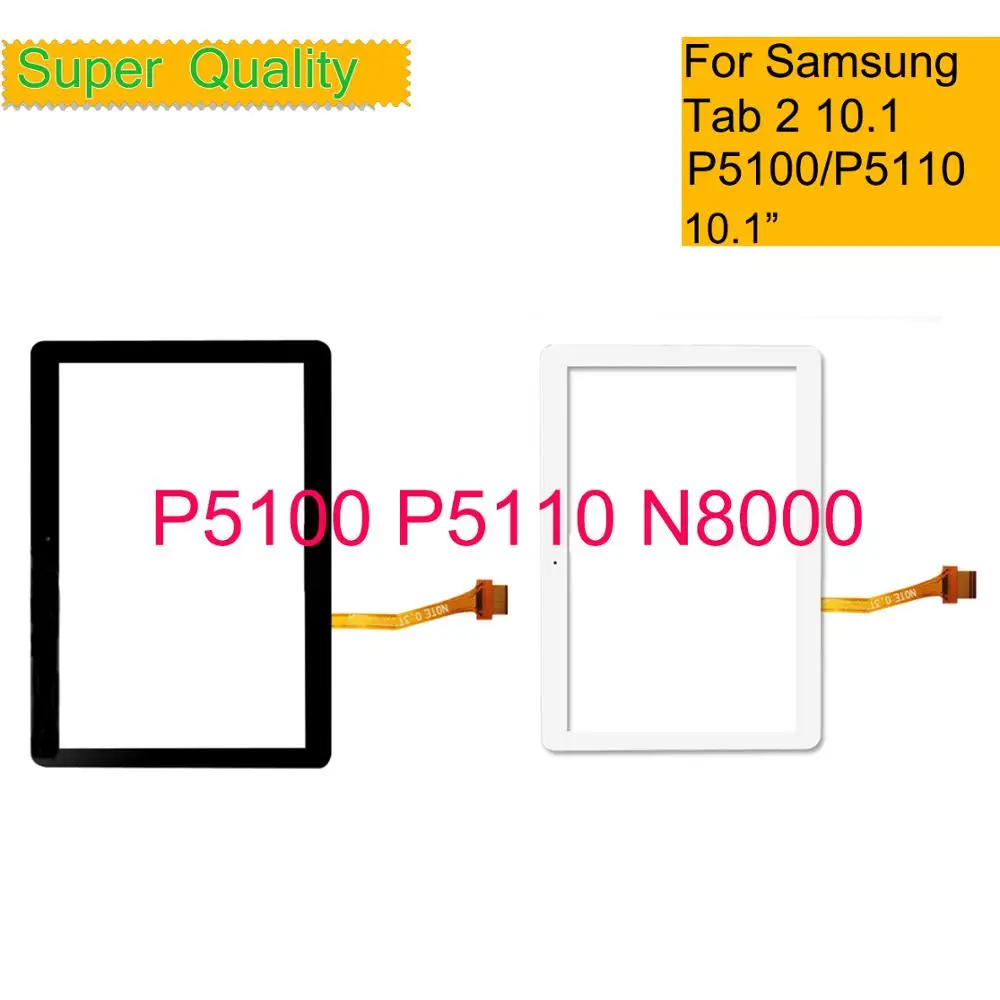 10Pcs/Lot For Samsung Galaxy Tab 2 10.1 GT-P5100 P5100 P5110 N8000 Touch Screen Digitizer Panel Sensor Tablet Glass