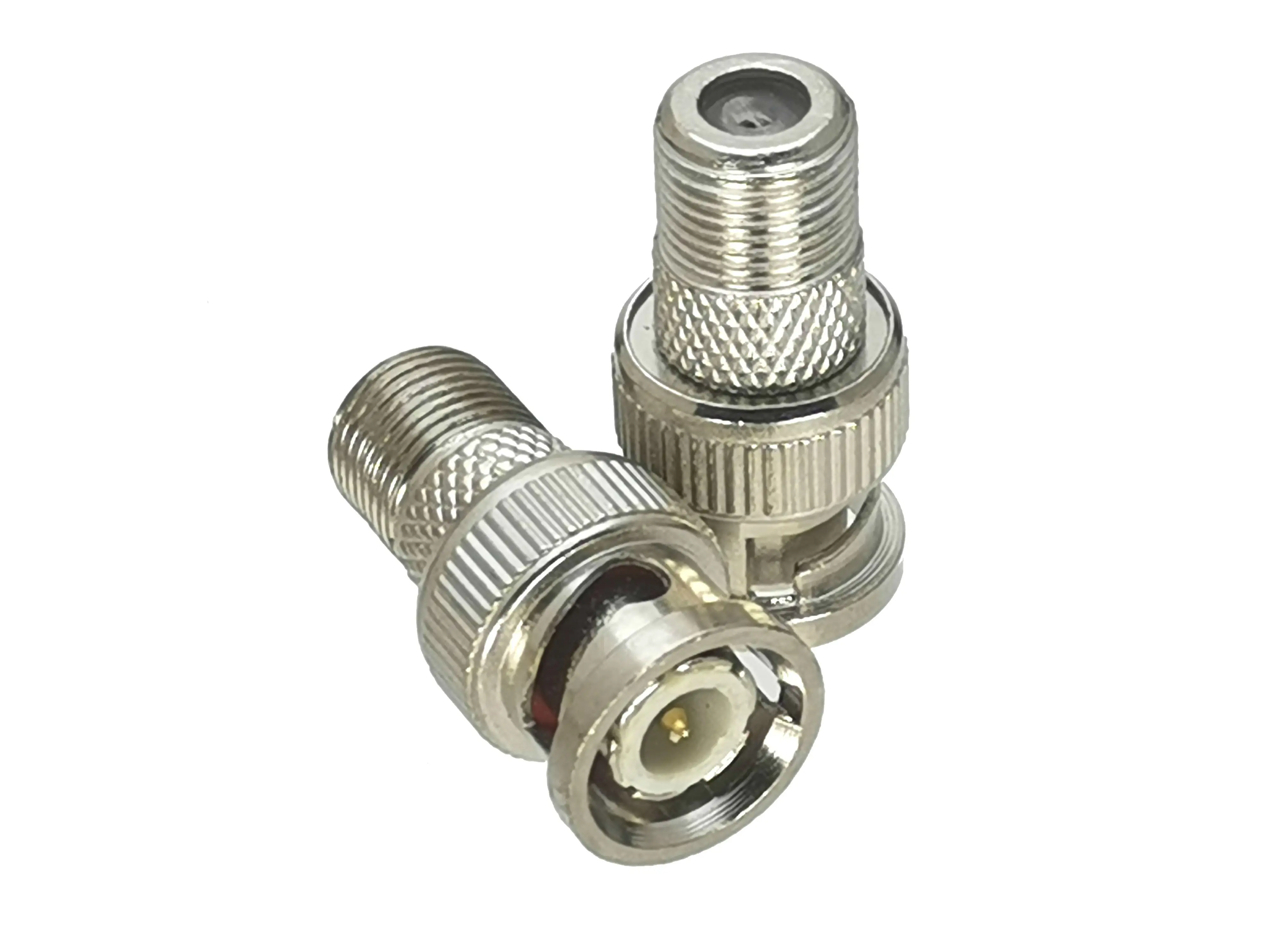1Pcs F TV to BNC Male plug & Female jack RF Coaxial Adapter Connector Test Converter Brass 50ohm