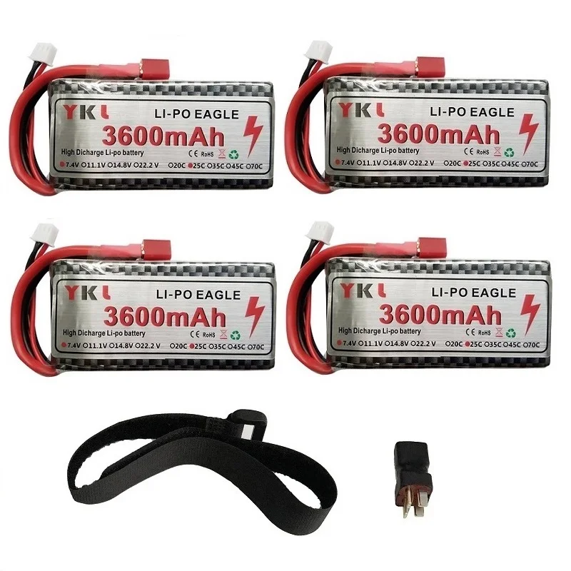 RC Lipo Battery 2s 7.4V 3600mAh For Wltoys 12428 12423 RC Car feiyue 03 Q39 FY07 FY-07 Upgrade parts Battery 2700mah 7.4V