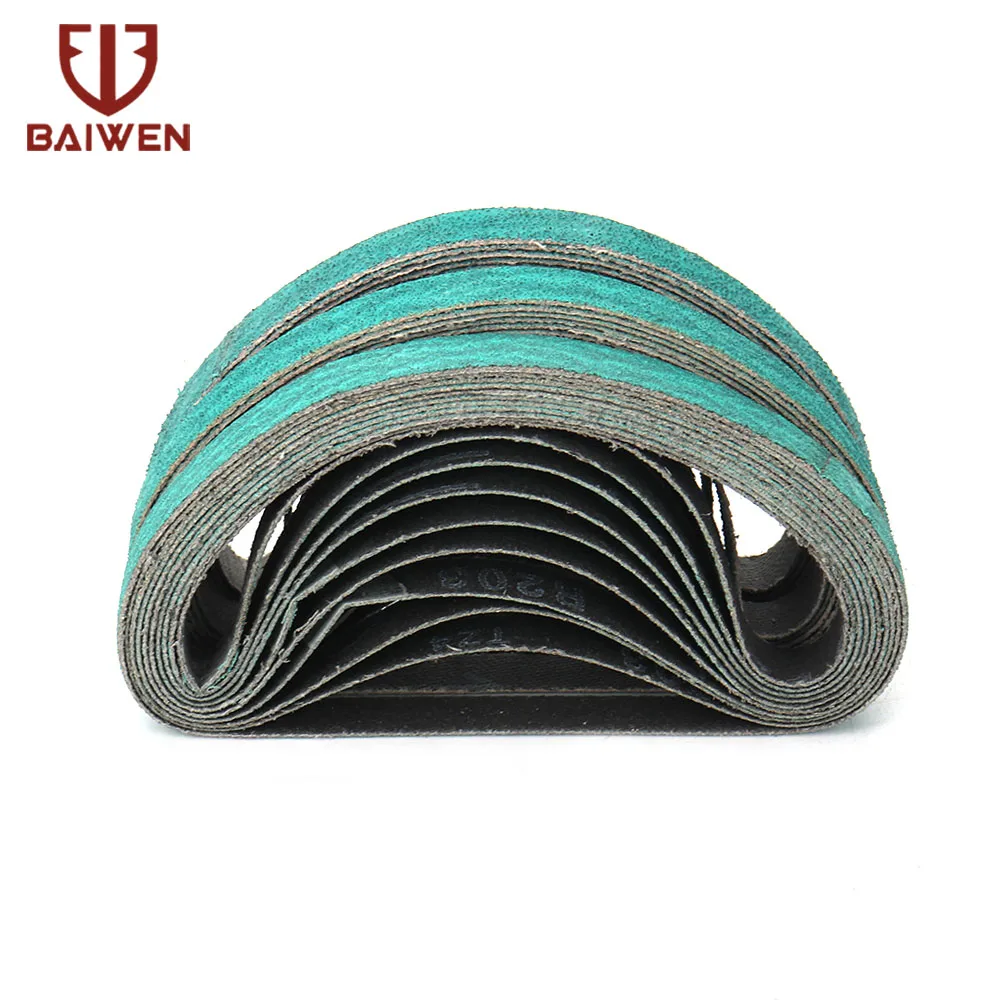 12PCS 10mm*330mm Sanding Belts Sandpaper Abrasive Bands For Belt Grinder Accessories Wood Soft Metal Polishing Grit 60 80 120