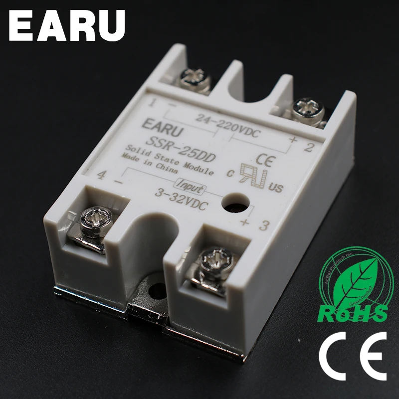 1 pcs Solid State Relay SSR-25DD 25A 3-32V DC Input TO 24-220V DC SSR 25DD SSR-25 DD Industry Control Factory Wholesale Hot