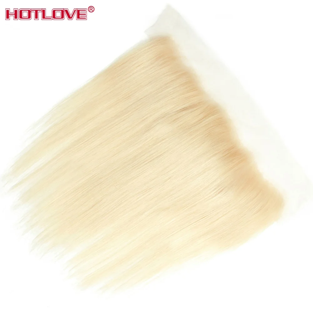 Hotlove 613 Blonde Straight Lace Front Closure 13x4 Lace Frontal Pre Plucked Remy Human Hair Blonde Lace Frontal With Baby Hair