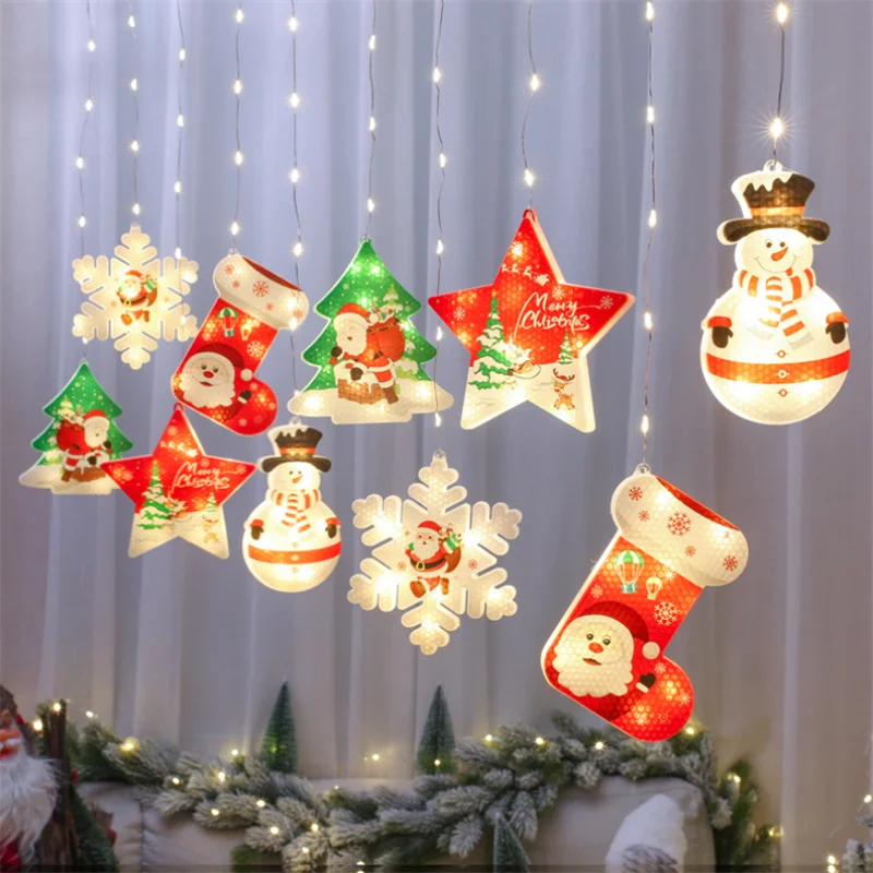 Christmas Lights LED Decorative Novelty Hanging 3D Lights Christmas Tree Indoor Hanging Light for Bedroom Pathway Patio Decor