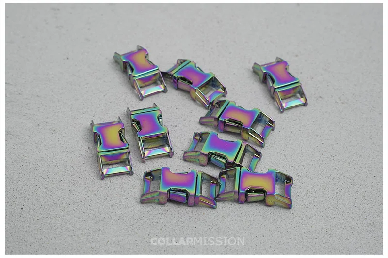 1pc Metal Colorful Side Release Curved Buckles Durable Plated Buckle 10mm, 15mm, 20mm, 25mm Dog Collar Paracord DIY Accessories