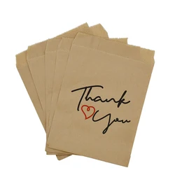 5-30pcs Thank You Kraft Paper Bag Candy Biscuit Bags Packing Pouch Pastry Tool Wrapping Wedding Party Supplies 13x18cm