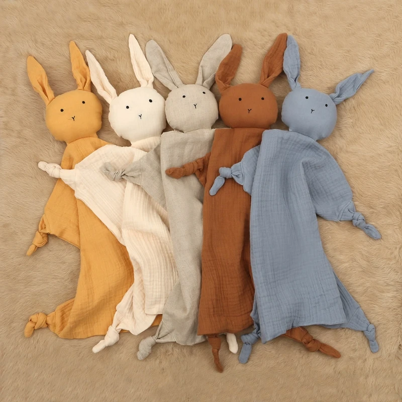 

Baby Towel Cotton Stuffed Toys Cartoon Cute Rabbit Towels Soothe Appease Newborn Soft Comforting Sleeping Toy Gift P31B