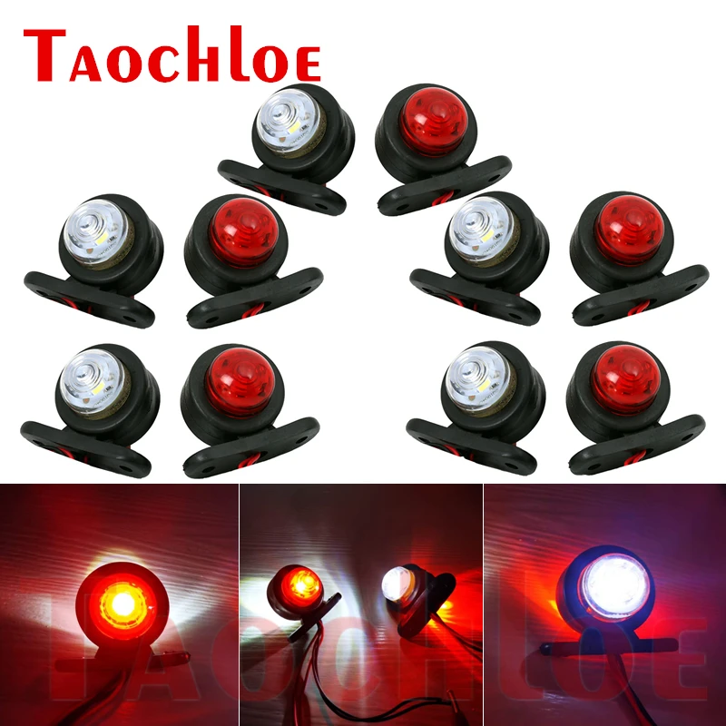 LED Position Light Trailer Clearance Lights Lorry Tractor Truck Side Marker Lights Parking Light Red White 12V 24V