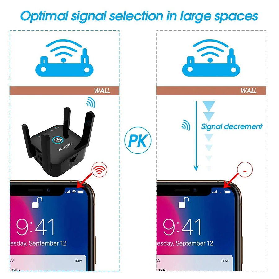 5G /2.4G WiFi ripetitore Router amplificatore estensore a lungo raggio 1200M/300Mbps Wireless Booster Home wi-fi Signal AP WPS Eesy Setup