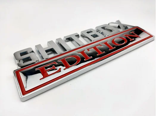 3D Silver ABS SHITBOX EDITION Emblem Auto Trunk Fender Badge Decal Stickers Car Accessories