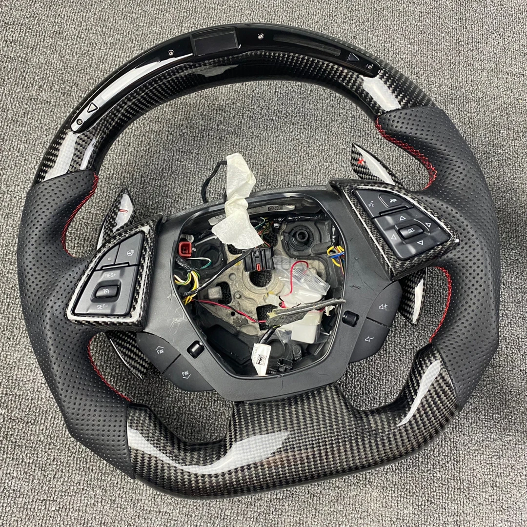 

Customized Carbon Fiber Steering Wheel With LED For Chevrolet Corvette C7 / Suitable All Models