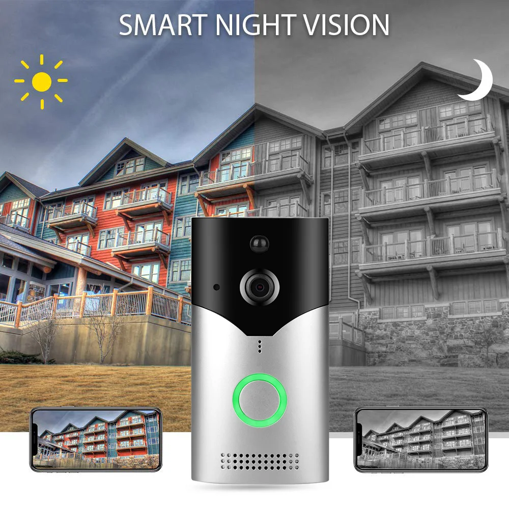 HD 1080P WiFi Doorbell Tuya Smart Life APP Voice Control Wireless Visual Intercom Video Doorbell Rainproof PIR Motion Detector