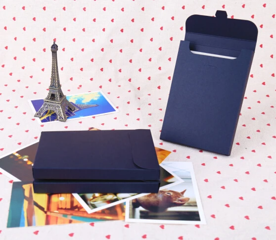 

50pcs Blank Kraft Paper Envelope Packaging Box For Postcard Photo Box Greeting Card Packing Cardboard Box 15.5*10.8*1.5cm