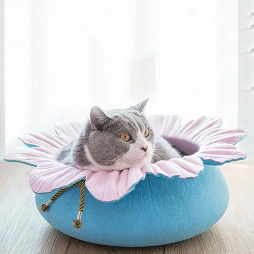 Pets Flower Shaped Cat Bed Pink/Blue Ø 50 Cm