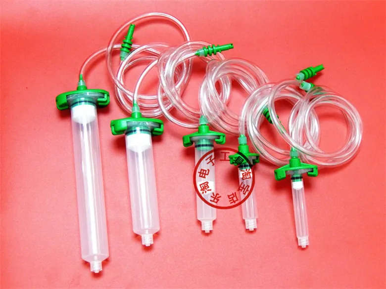 10pcs 3 / 5 / 10 / 30 / 55CC Syringe Piston Adapter Piston Dispensing Syringe Injection + Rubber Barrel