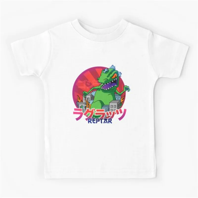 

Reptar Print Children's T-shirt New Summer Fashion Kids T-shirt Cartoon Harajuku Pattern T-shirt Girl Boy Cute T-shirt Tops Tees