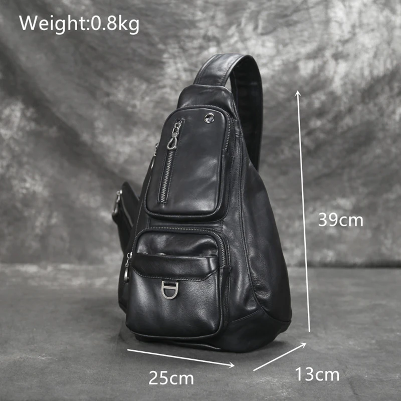 Men Genuine Leather Shoulder Bags Waterproof Multifunction Fashion Crossbody Bags Sling Messenger Chest bag Pack For Male