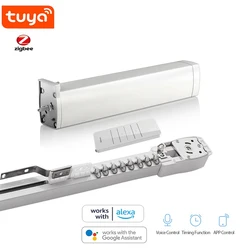 Tuya zigbee Curtain Motor Works With Google Home,Alexa/Yandex Smart Life Customized Curtains track, Remote Control Cornice Rail