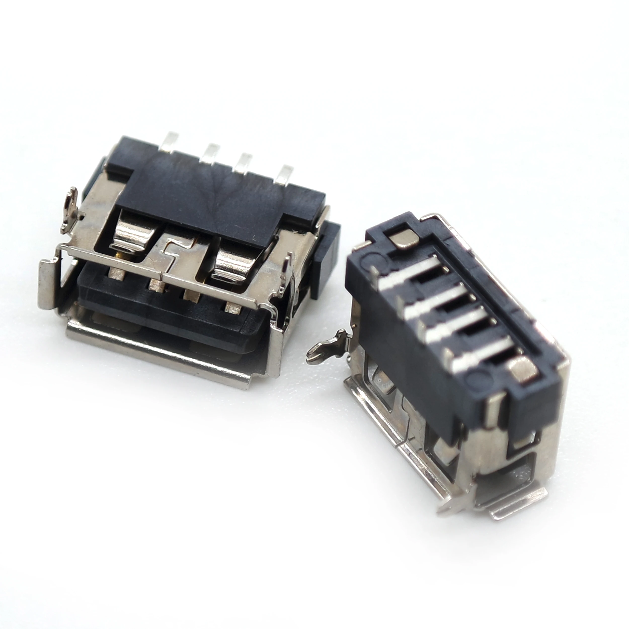 50PCS USB female connector AF10 straight pin front 2 pin a type USB 90 degree horizontal 4P patch 6.3h socket