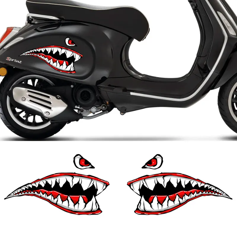 Reflective Motorcycle Accessories Stickers Case Shark Decals For Vespa Primavera 150 SPRINT 150 GTS 300 ie LXV 125 Piaggio GTV