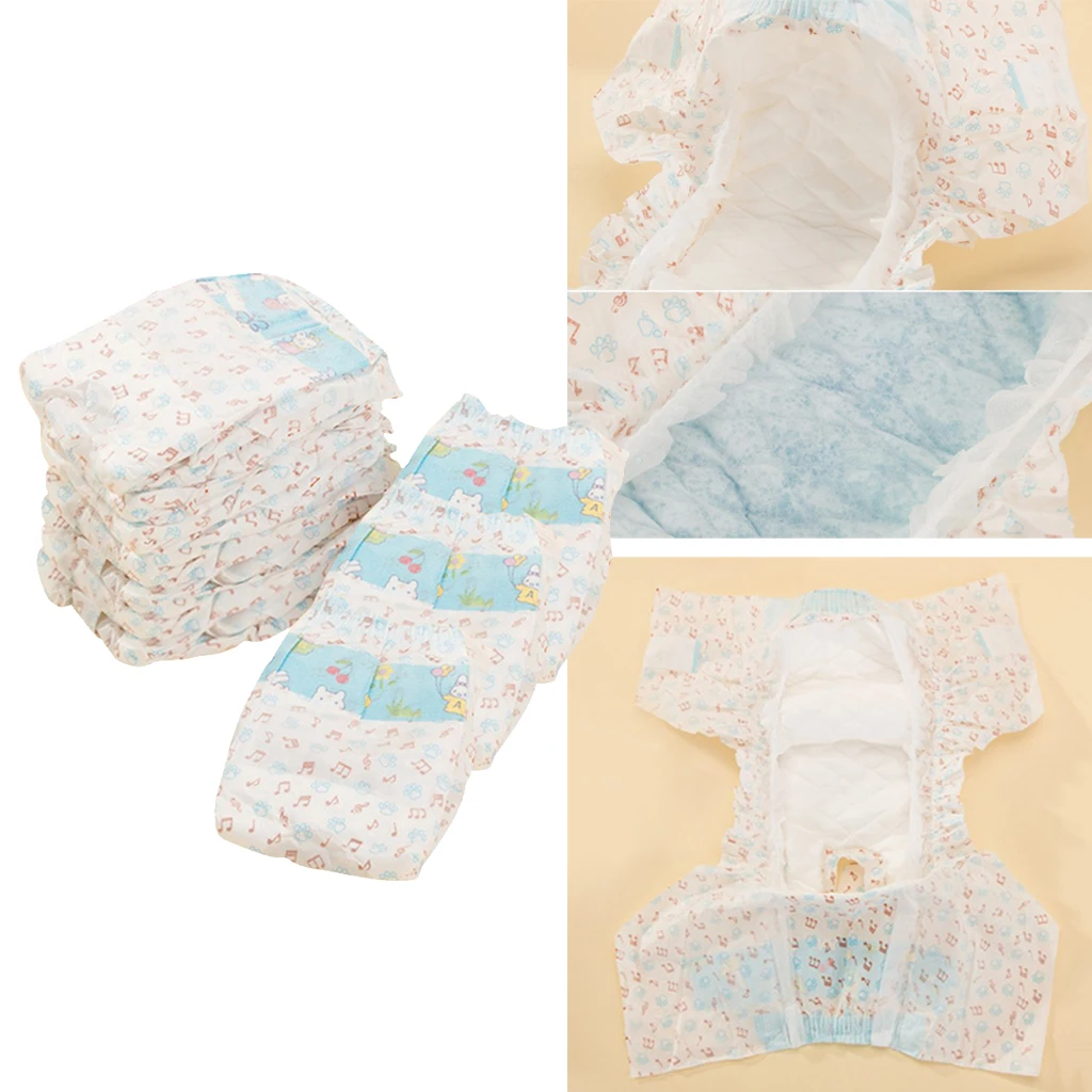 10 Pcs Super Absorption Physiological Pants Dog Diaper Diapers For Dogs Pet Male Female Dog Disposable Leakproof XXS/XS/S/M/L