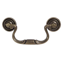 Antique Bronze Bail Style Drawer Pull Handle for Vintage Cupboard, Old Desk, Dresser, Vanity etc Furniture, CC 96mm