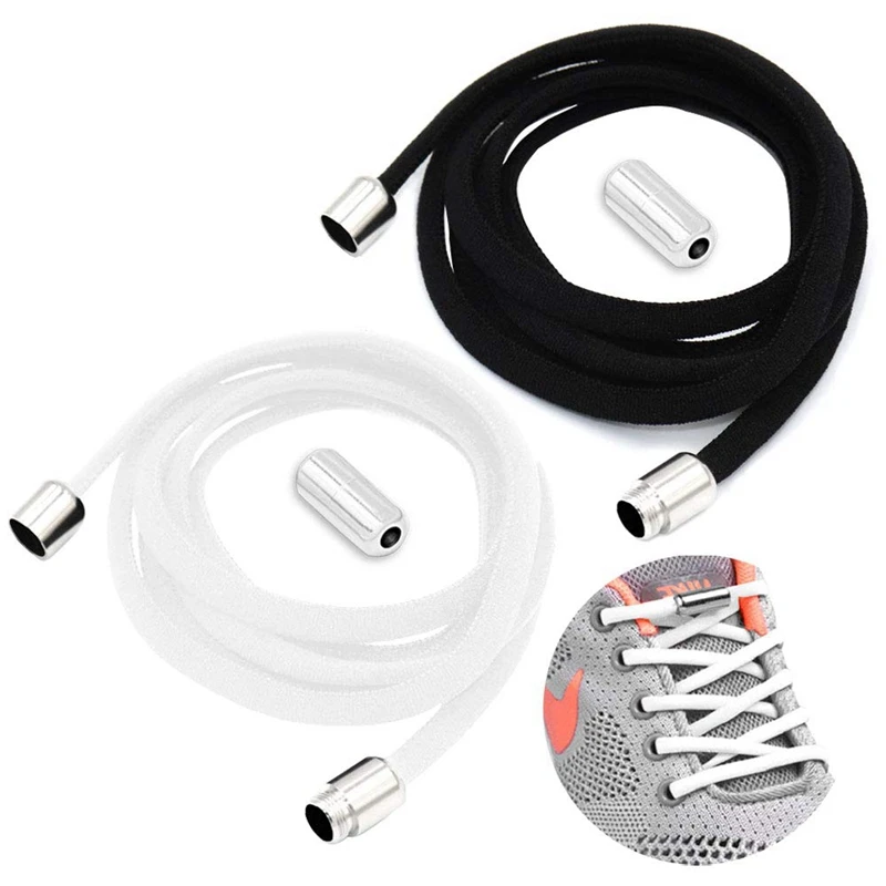

Round Metal lock Shoelaces Elastic Quick Safety No Tie Shoelace All Kinds Shoes Leisure Sneakers Lazy laces
