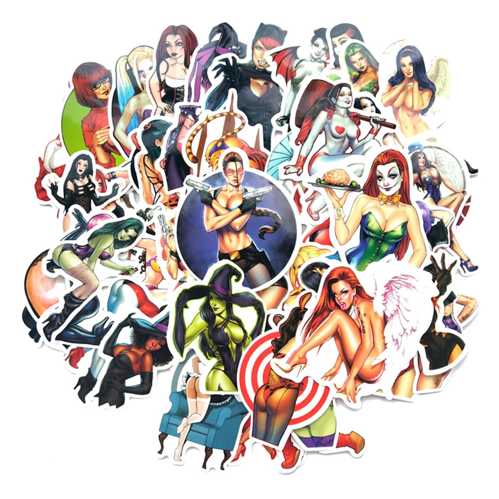 

50PCS Devil Beauty Sexy Girl Graffiti Cartoon Stickers For Luggage Trolley Case Skateboard Car Helmet Motorcycle DIY Stickers