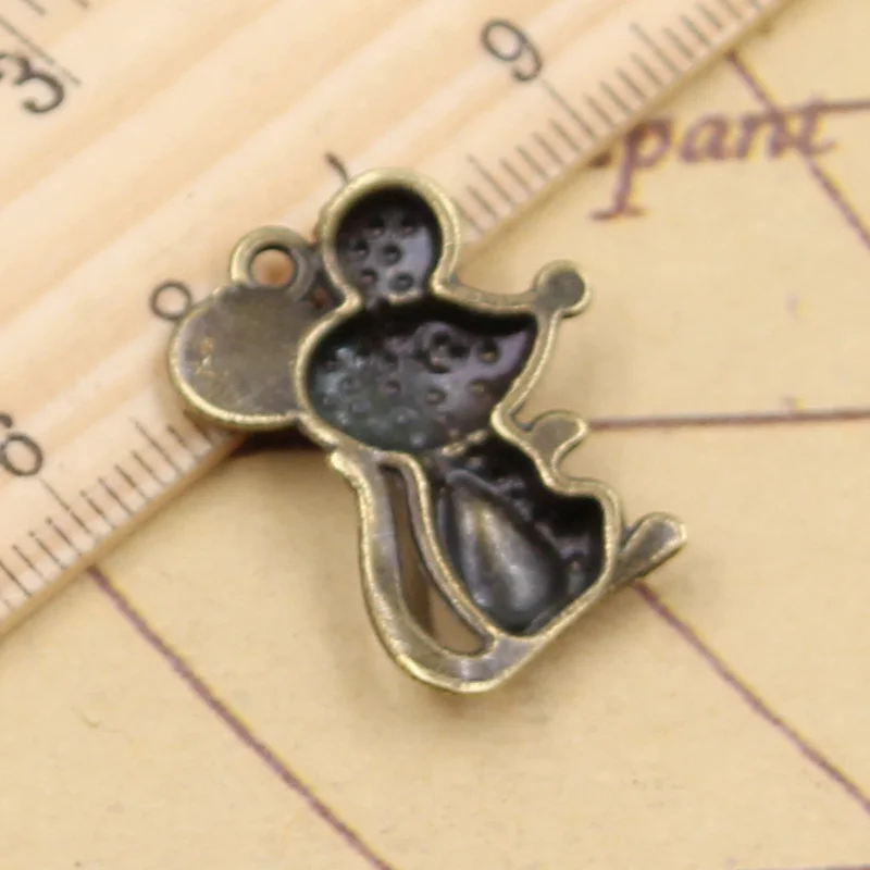 10pcs Charms Mouse 24x18mm Tibetan Bronze Silver Color Pendants Antique Jewelry Making DIY Handmade Craft