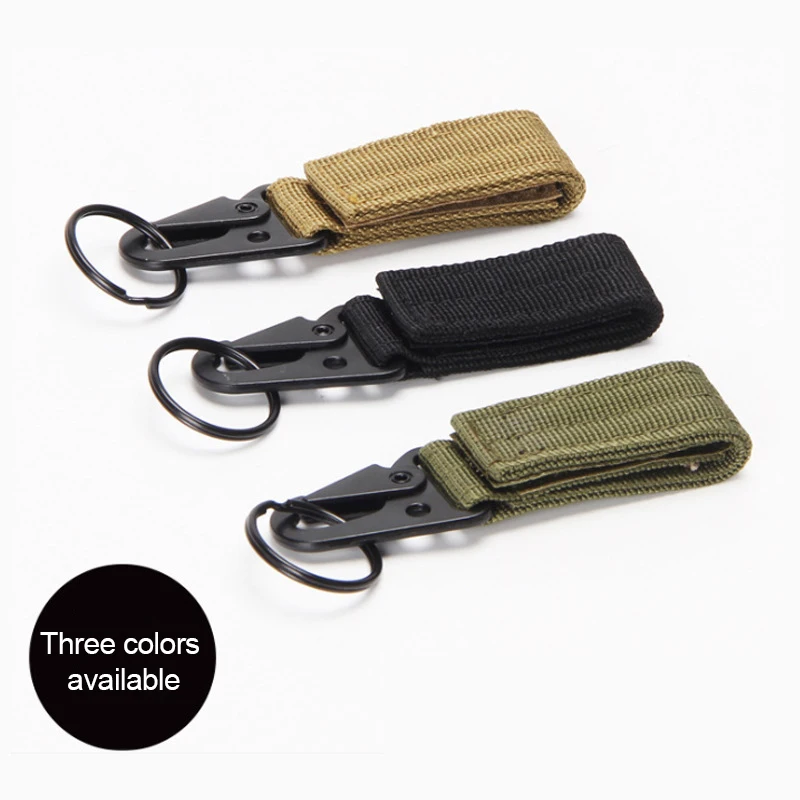 1PC Outdoor Hunting Hiking Carabiner Accessories EDC Nylon Ribbon Fixed Buckle Keychain Backpack Waist Fastener Hook Buckles