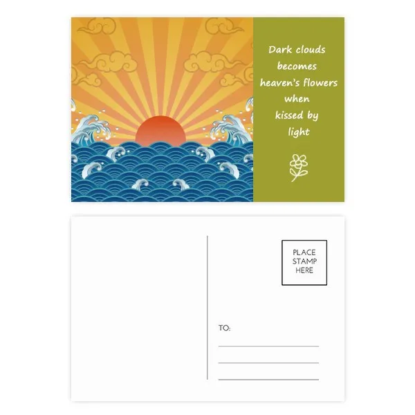 Sun Cloud Sea Water Weather Pattern Poetry Postcard Set Thanks Card Mailing Side 20pcs