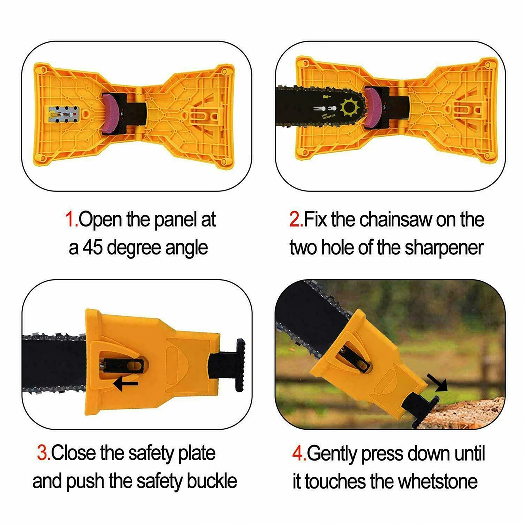 Chainsaw Teeth Sharpener Sharpens Saw Chain Sharpening Tool System Abrasive Tools Easy Durable Sharp Bar-Mount Fast Grinding