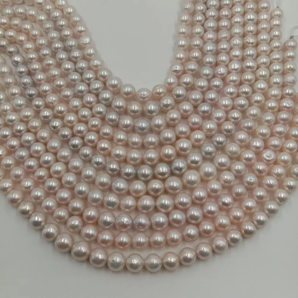 16 inch ,9-10mm white big round nature freshwater pearl ,100% natural freshwater loose pearl with round, high luster in strand