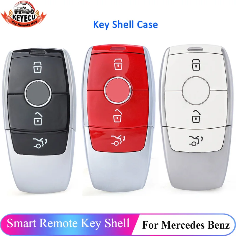 KEYECU 3 pulsanti Smart Prox Remote Key Case Shell per Mercedes Benz C200L E300L S320 S350 S450l S500l per AMG GLC rosso nero bianco