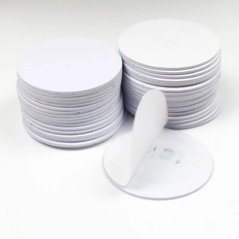 100pcs/Lot 125Khz TK4100 EM4100 RFID ID Coin Card With Adhensive Sticker Read Only Diameter 25mm for Access Control