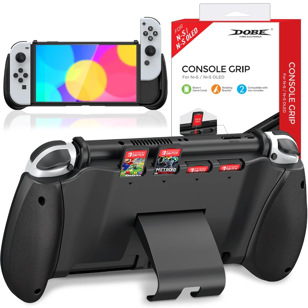 Capa dura protetora à prova de choque para nintendo switch oled com cartões de jogo slots titular caso anti-queda para interruptor oled acessórios