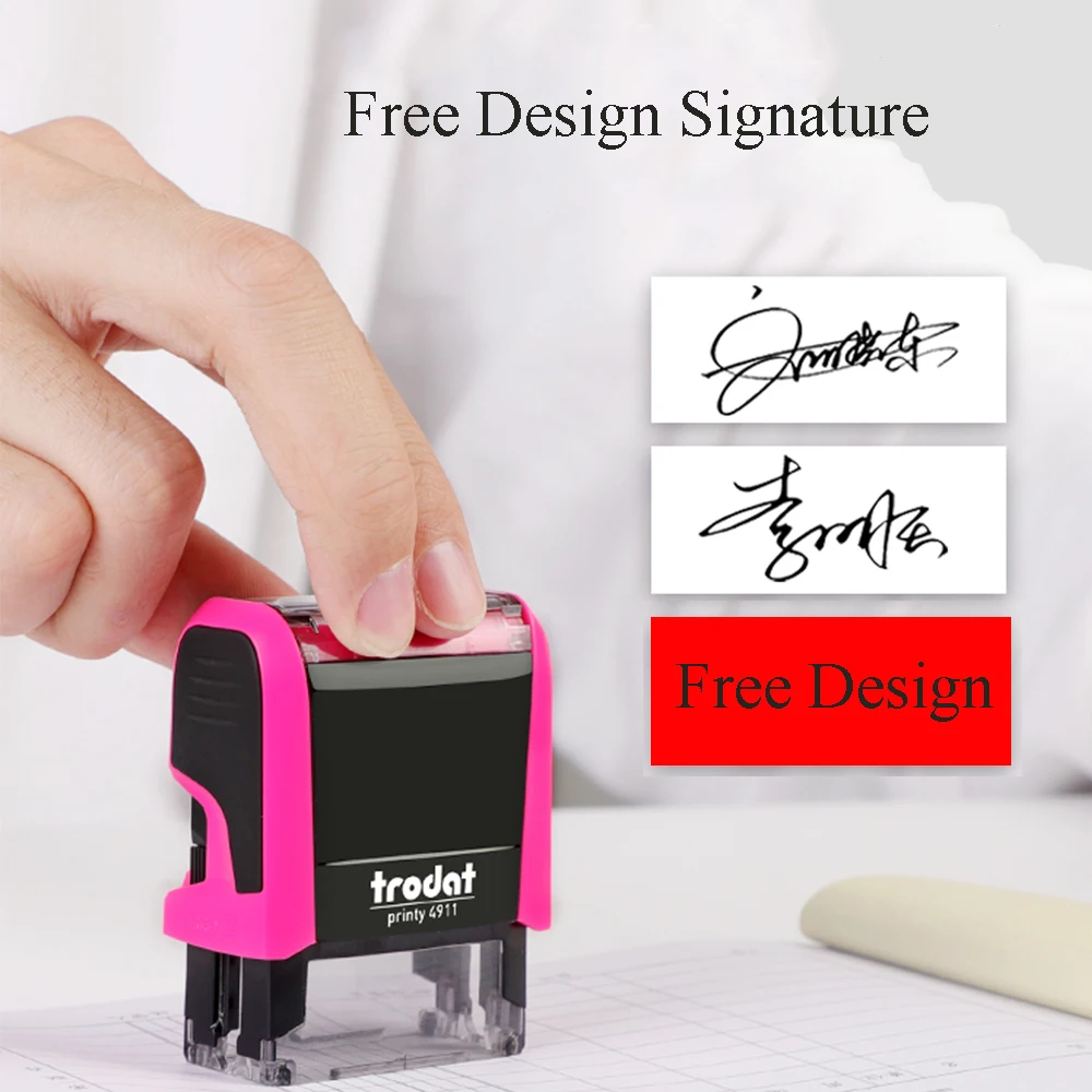 

Free Signature Design Rectangle Seal Custom Ink Pad Self-inking Handwriting Teacher Art Name Stamps French Dutch English Gifts