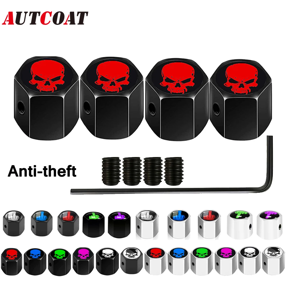 AUTCOAT Anti-theft Middle Finger Style Tire Valve Dust Caps Dustproof Tire Cap Valve Stem Caps for Cars, Trucks, Motorcycles