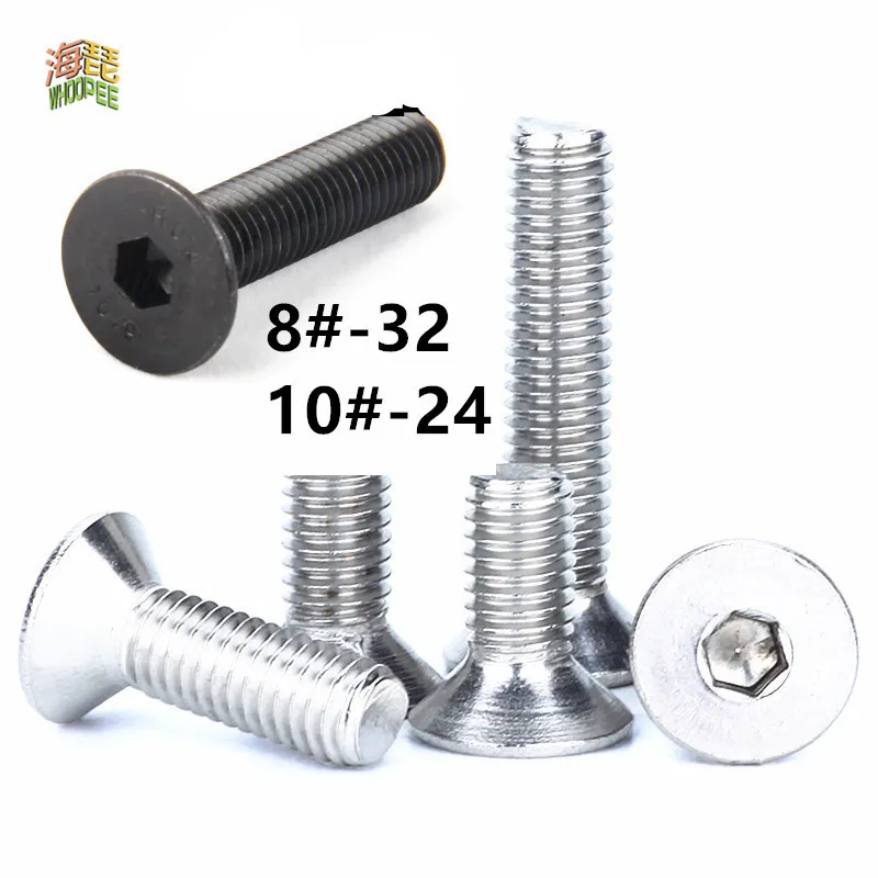 10pcs 8#-32 10#-24  Inch Length 304 Stainless Steel US UNC Coarse Thread Allen Head Screw Cap Hex Hexagon Socket Bolt