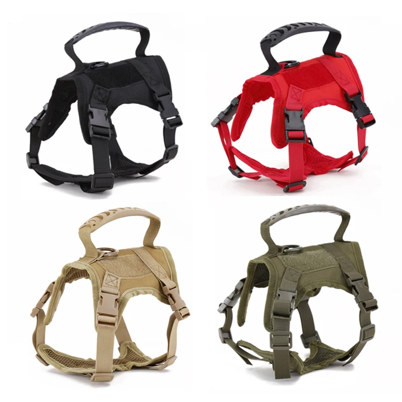 Tactical Cat Small Dog Collar Harness Adjustable 600D Nylon Pet Traction Kitten Escape Proof Cat Vest Cats Pet Harness Belt