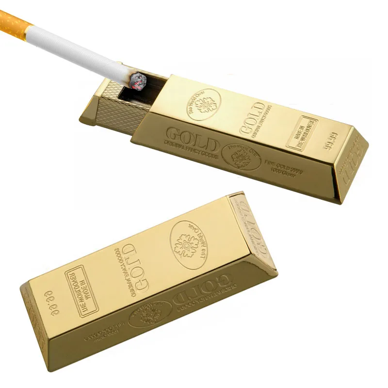 Personalized Sealed Gold Bars Ashtray Portable Mini Metal Ashtrays Storage Cigarette Butt Men\'s pocket Gadget