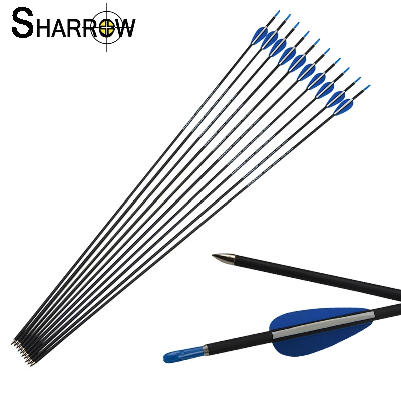 

15pcs 32inch Archery Mixed Carbon Arrow Spine 1200 ID 4.2mm for Compound Bow Recurve Bow Outdoor Hunting Shooting Accessories