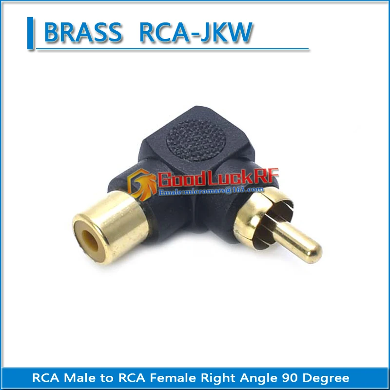 High-qualit RCA Male to RCA Female 90 Degree Rgith Angle audio and video connection Brass lotus RF connector