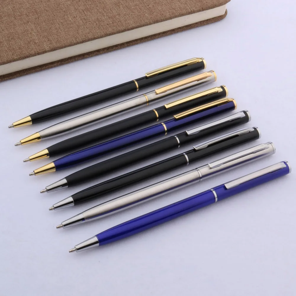 High quality 006 Stainless steel Ballpoint Pen Frosted classical gold signature ink ball point pen Stationery Office supplies