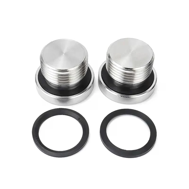 304 Stainless Steel Lnner Six Angle With Flange Oil Plug M8/10/12/14/16/18/20/22/24/27/33 x 1.5 Male Threaded Ring Sealing Plug