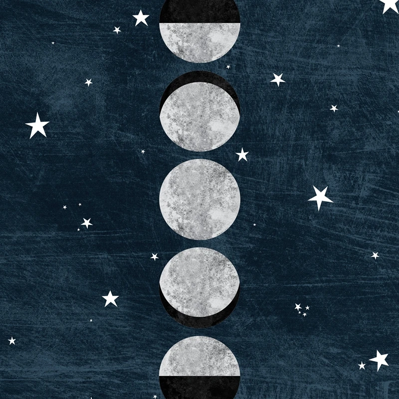 Moon Phase Poster Prints Celestial Decor Starry Night Sky Nursery Celestial Wall Art Canvas Painting Kids Bedroom Decoration