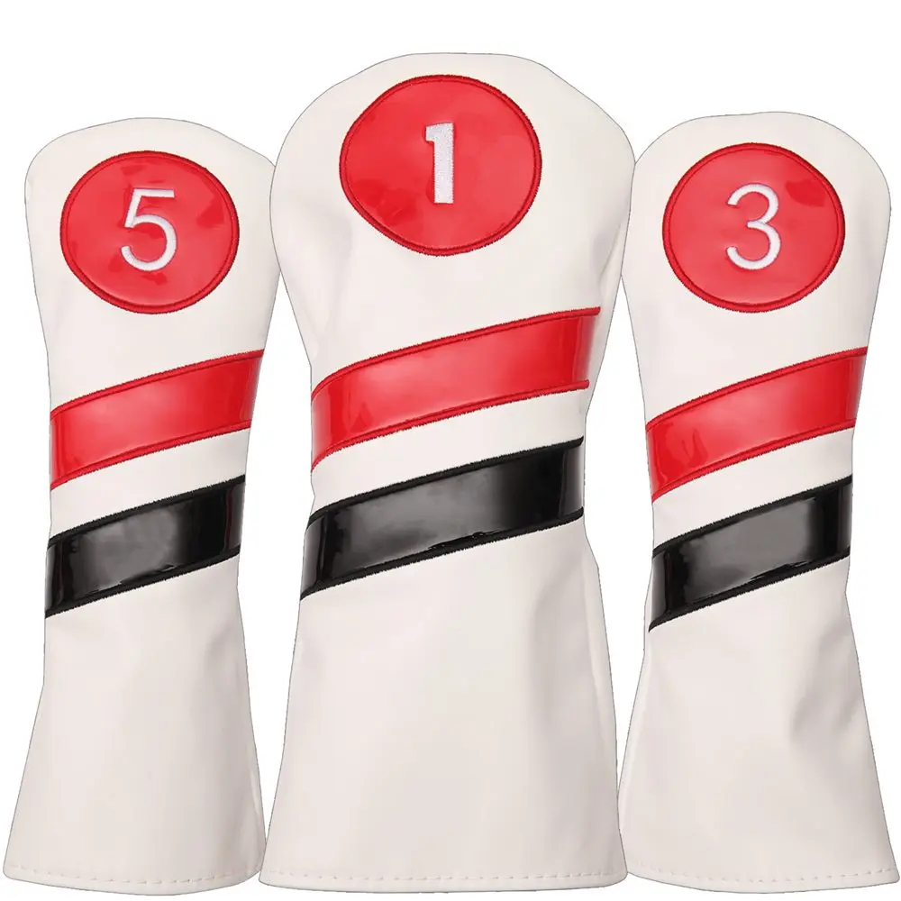 Golf Club #1 #3 #5ไม้ Headcovers ไดร์เวอร์/แฟร์เวย์กู้ภัย Woods/หนัง PU ไฮบริดครอบคลุมเครื่องป้องกันชุด