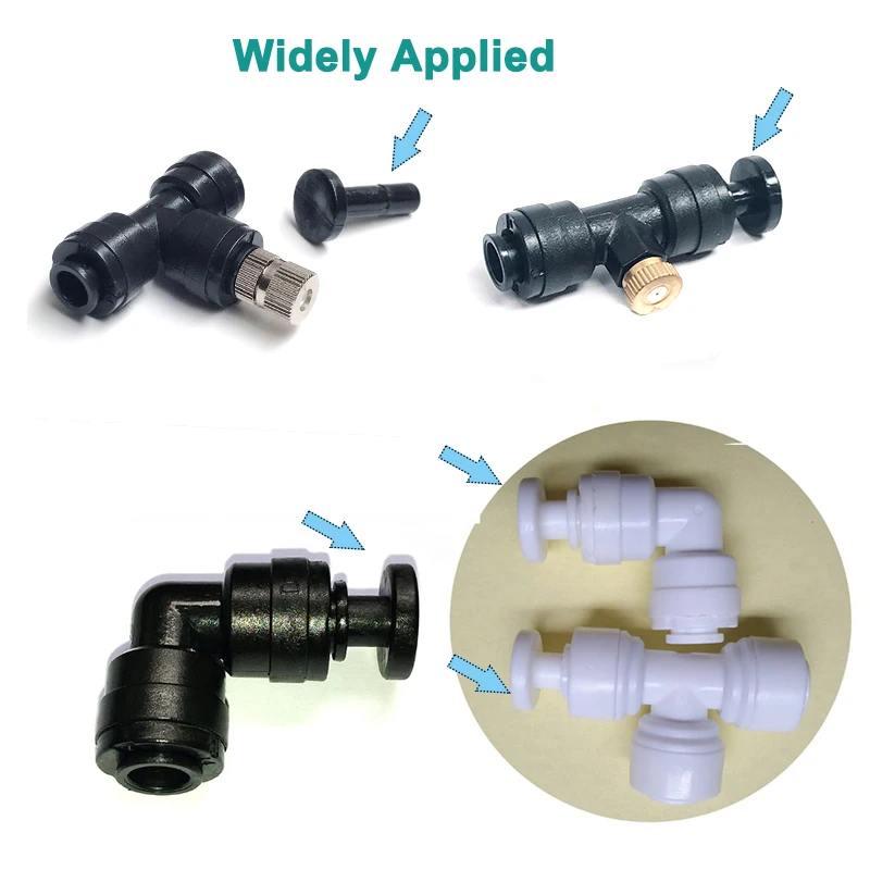 HEMAN 1/4 Inch Straight end Plug End Cap Hole Seal Stoppers leakproof Slip-Lock Misting Nozzle Tees Blocked Tool RO water